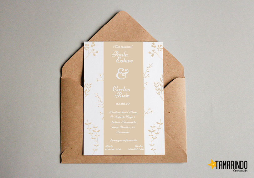 Plantillas invitaciones de boda para imprimir
